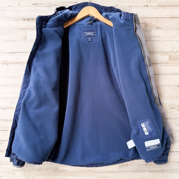 Lands’ End Boys XL 18-20 Squall Jacket Blue Waterproof Fleece Lined Hooded Coat - Picture 2 of 13